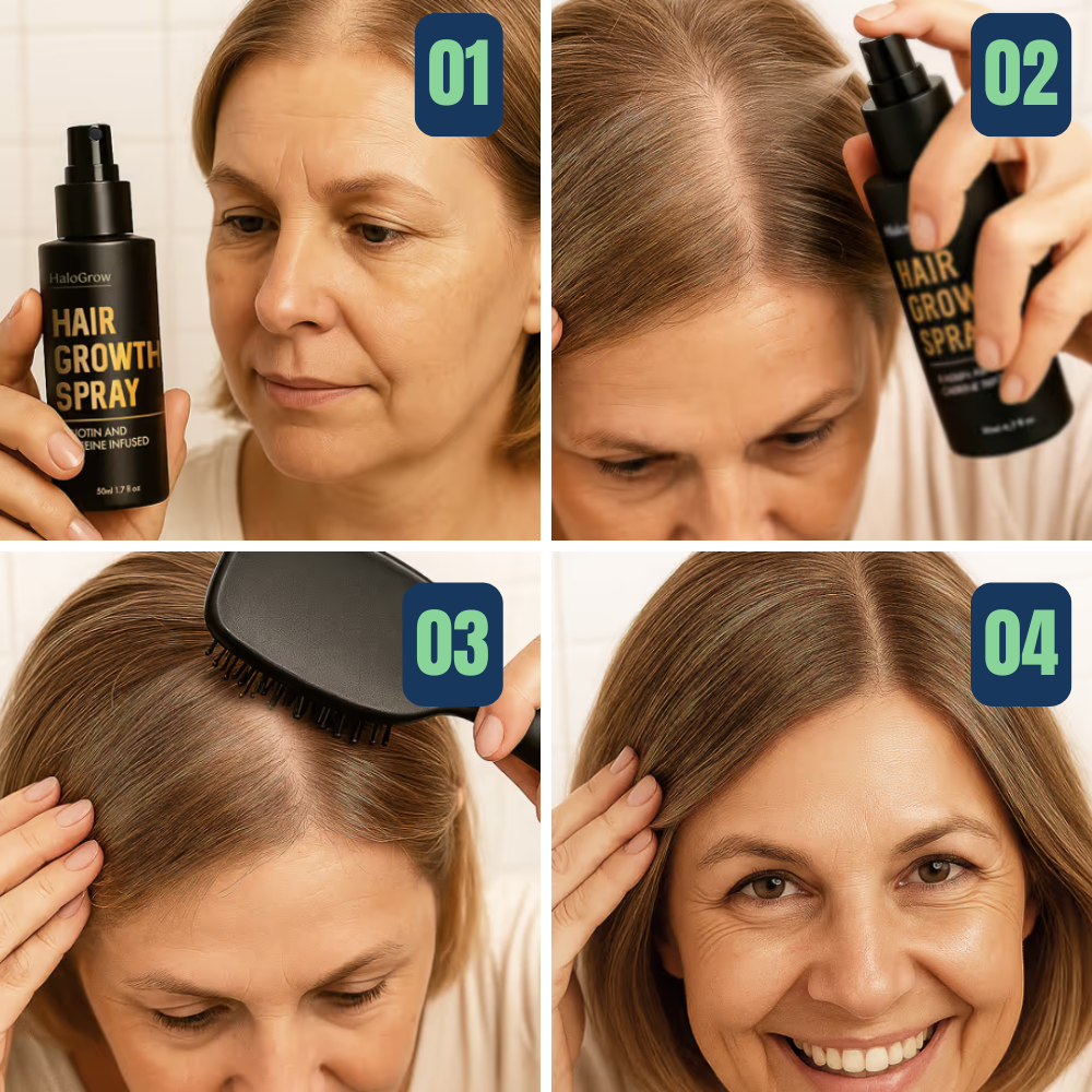 How to use HaloGrow — 2x2 step collage placeholder
